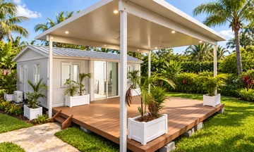Extra covered front terrace