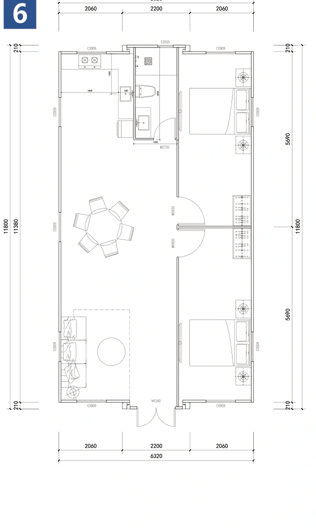 Two bedrooms, large living
