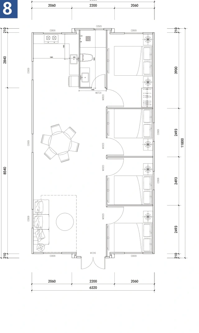 Four bedrooms, open living